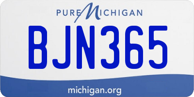 MI license plate BJN365