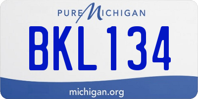 MI license plate BKL134