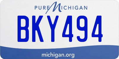 MI license plate BKY494