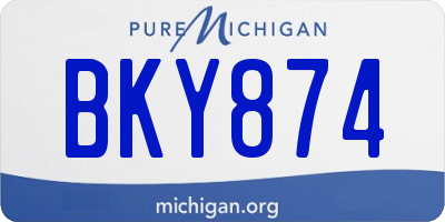 MI license plate BKY874