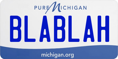 MI license plate BLABLAH