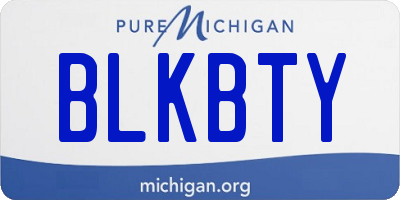 MI license plate BLKBTY