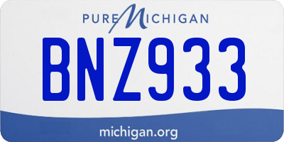 MI license plate BNZ933