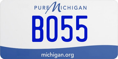 MI license plate BO55