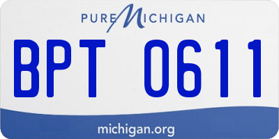 MI license plate BPT0611