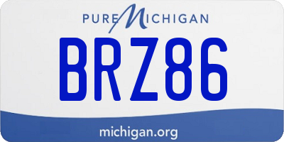 MI license plate BRZ86