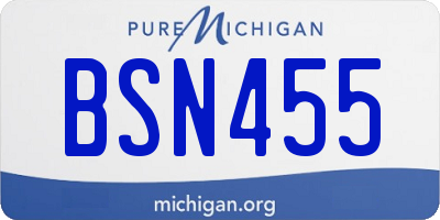 MI license plate BSN455