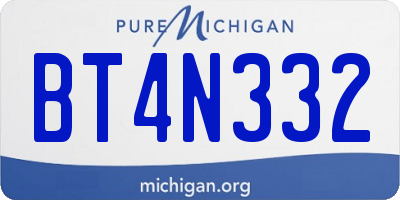 MI license plate BT4N332