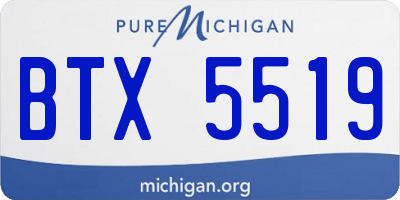 MI license plate BTX5519