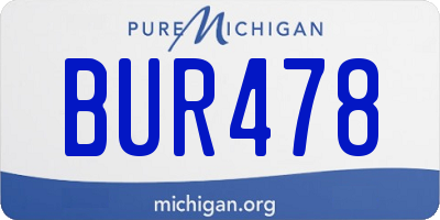 MI license plate BUR478