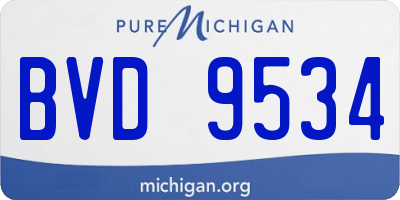 MI license plate BVD9534