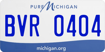 MI license plate BVR0404