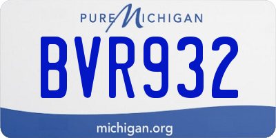 MI license plate BVR932