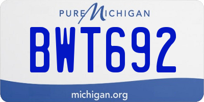 MI license plate BWT692