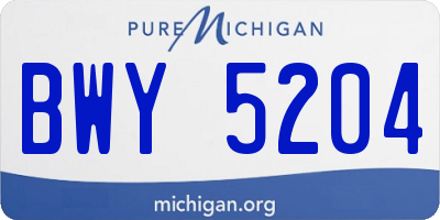 MI license plate BWY5204