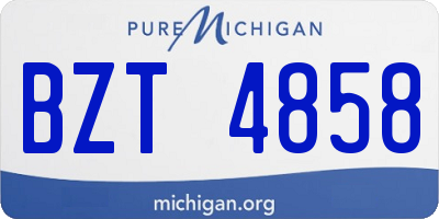 MI license plate BZT4858