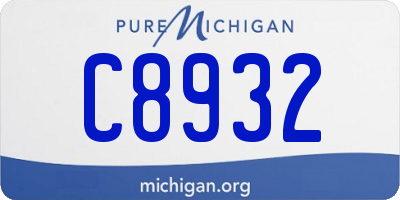 MI license plate C8932