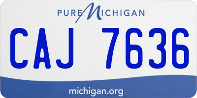 MI license plate CAJ7636