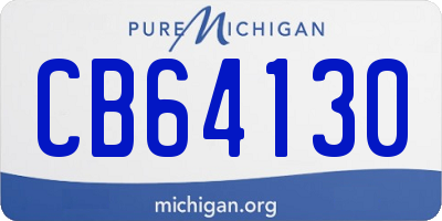 MI license plate CB64130