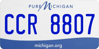 MI license plate CCR8807