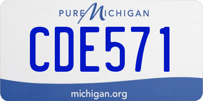 MI license plate CDE571