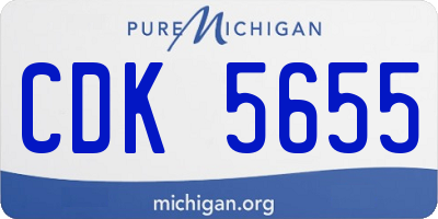 MI license plate CDK5655