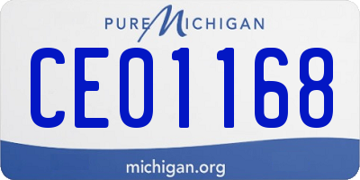 MI license plate CE01168