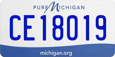 MI license plate CE18019