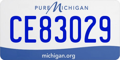 MI license plate CE83029