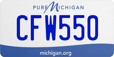 MI license plate CFW550