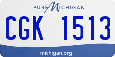 MI license plate CGK1513