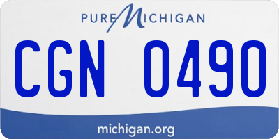 MI license plate CGN0490