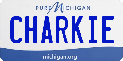 MI license plate CHARKIE