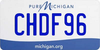 MI license plate CHDF96