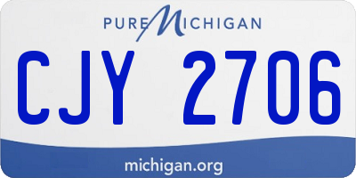 MI license plate CJY2706