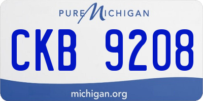 MI license plate CKB9208