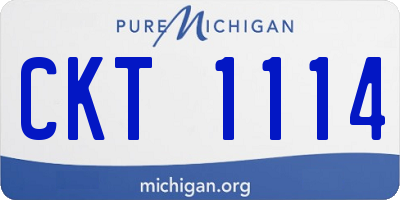 MI license plate CKT1114