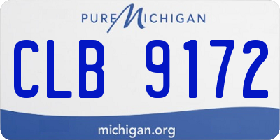 MI license plate CLB9172