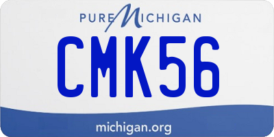 MI license plate CMK56