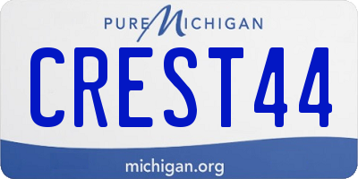 MI license plate CREST44