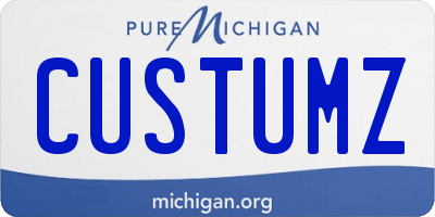 MI license plate CUSTUMZ