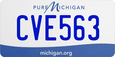 MI license plate CVE563