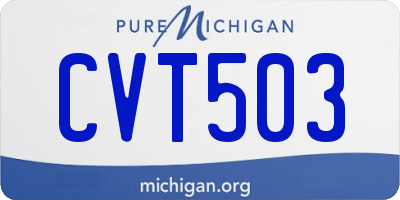 MI license plate CVT503