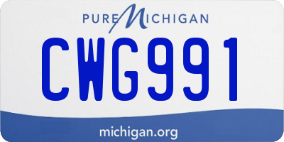MI license plate CWG991