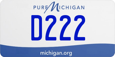 MI license plate D222