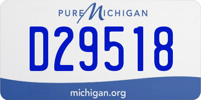 MI license plate D29518