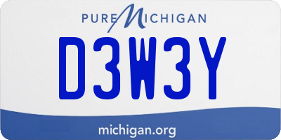 MI license plate D3W3Y