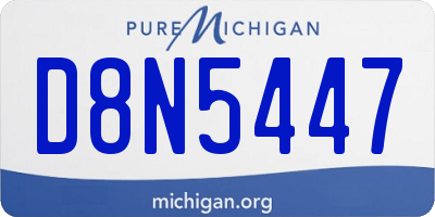 MI license plate D8N5447