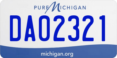 MI license plate DA02321