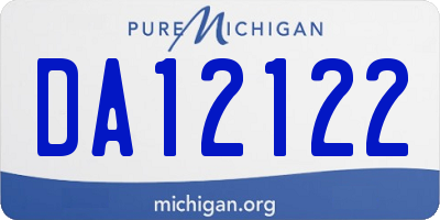 MI license plate DA12122
